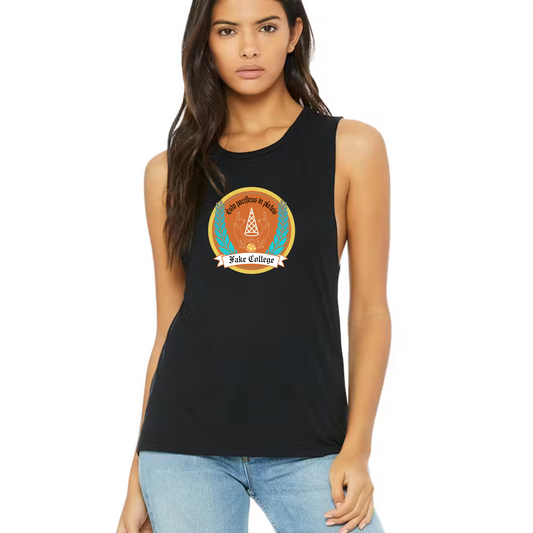 Fake College Crest Women's Flowy Tank