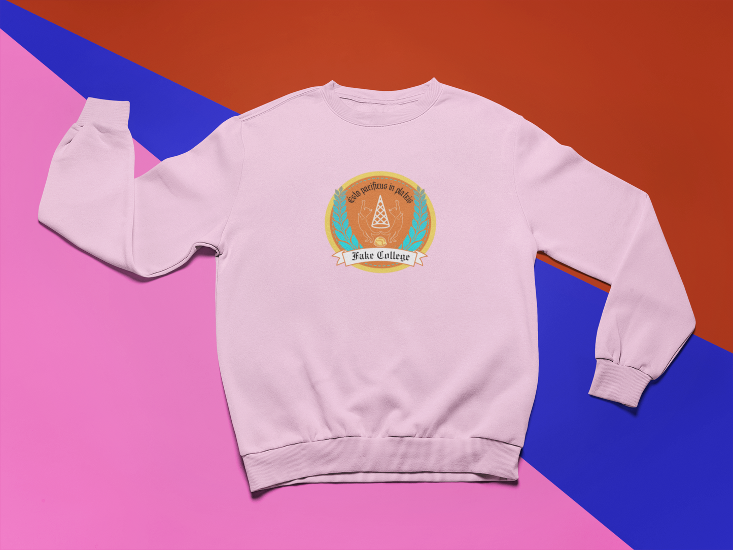 Fake College Crest Crewneck