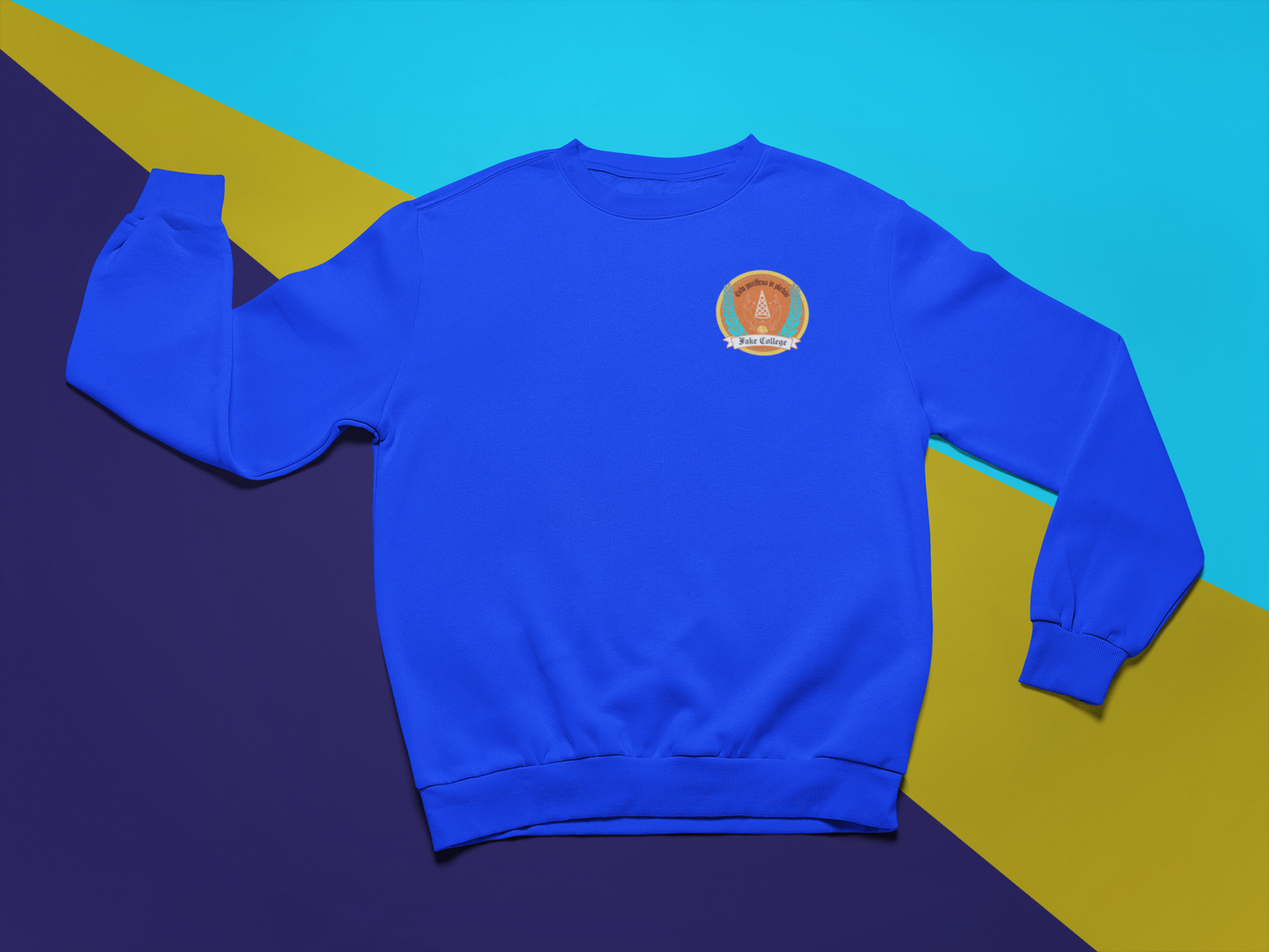 Fake College Chest Crest Crewneck