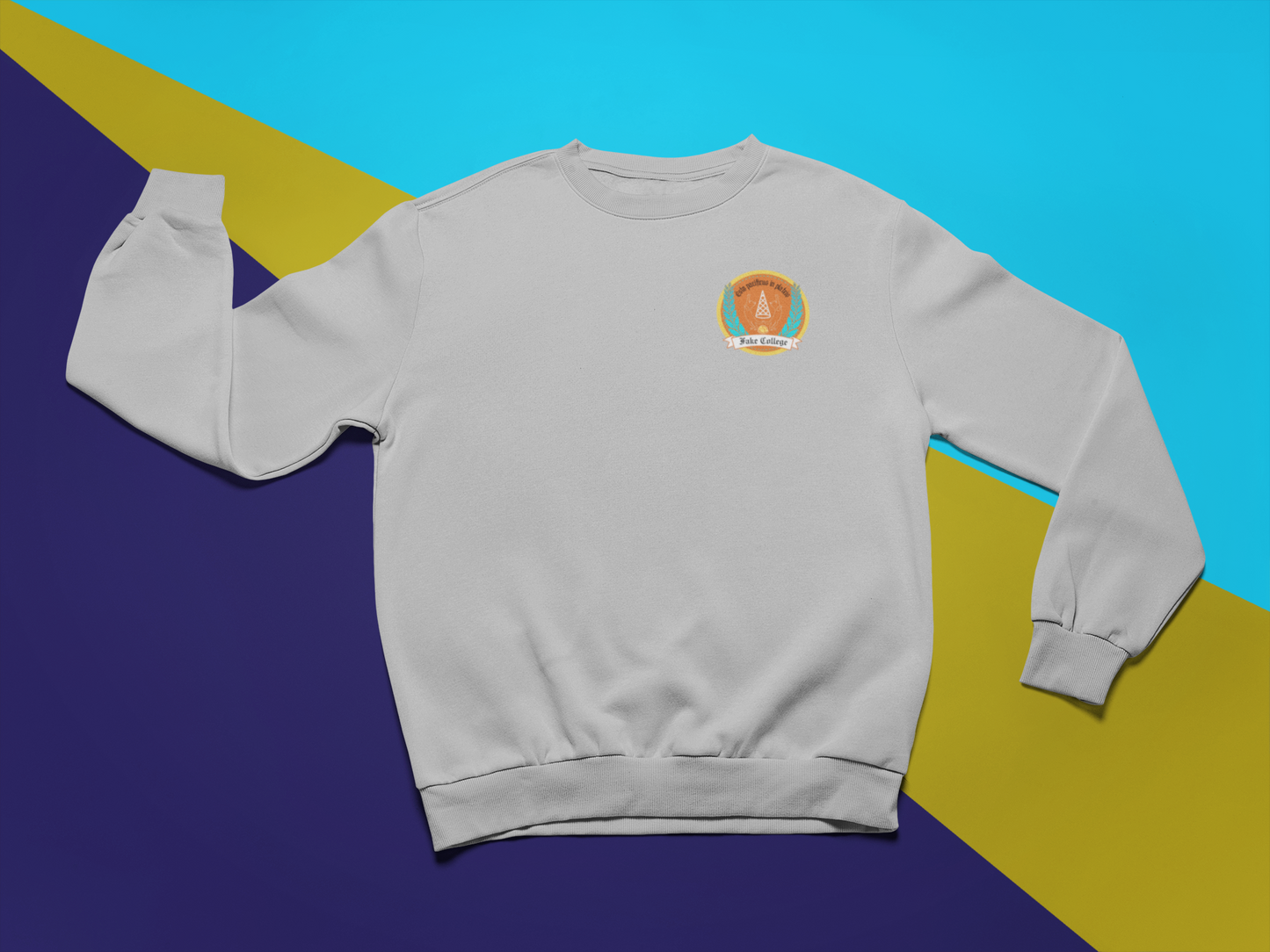 Fake College Chest Crest Crewneck