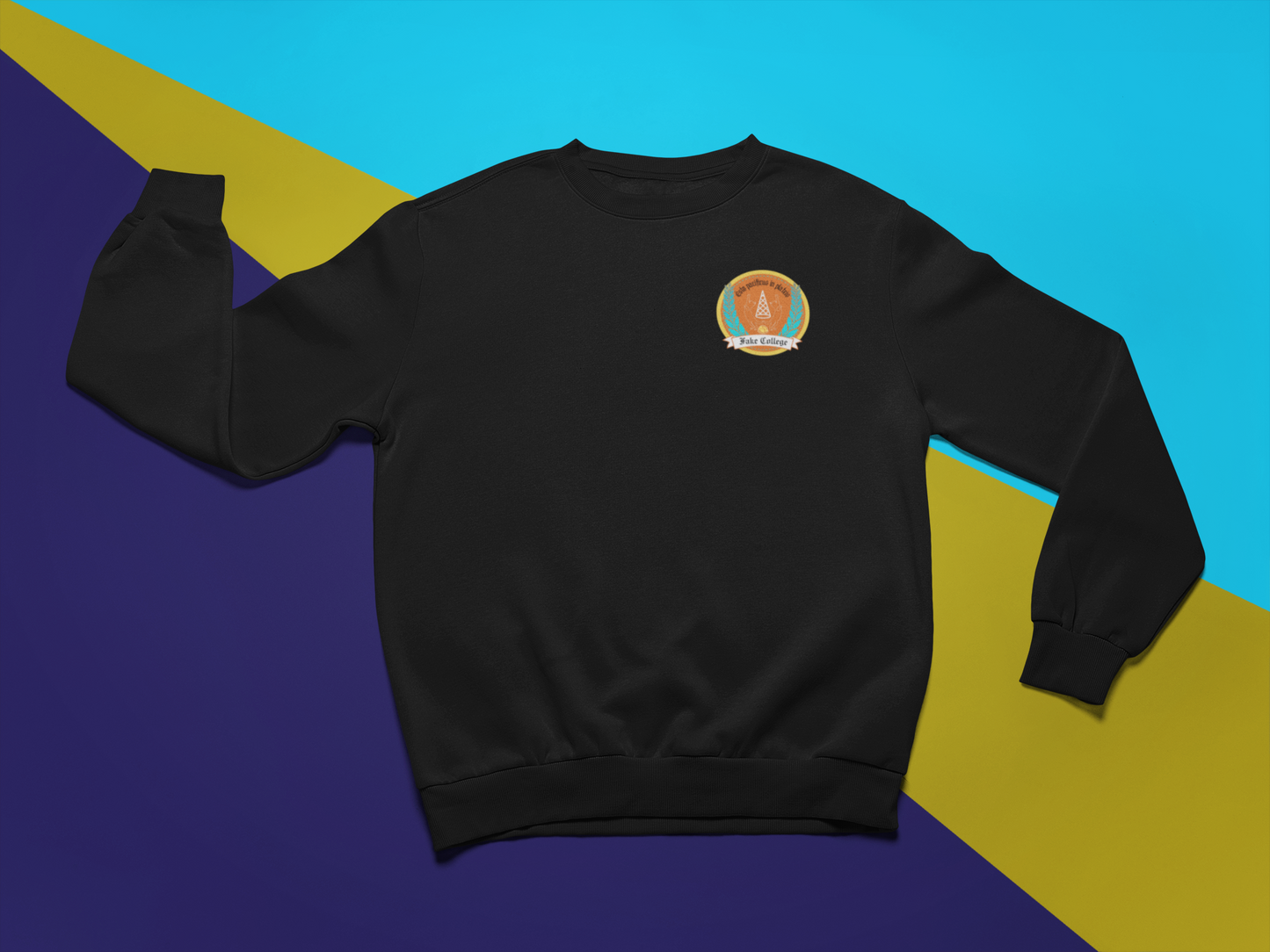 Fake College Chest Crest Crewneck