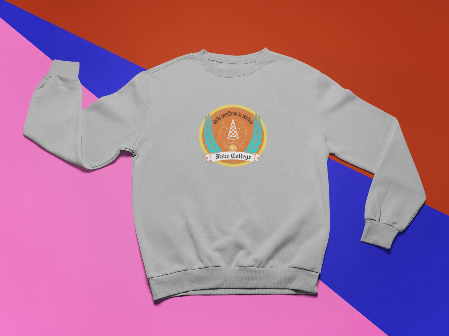 Fake College Crest Crewneck