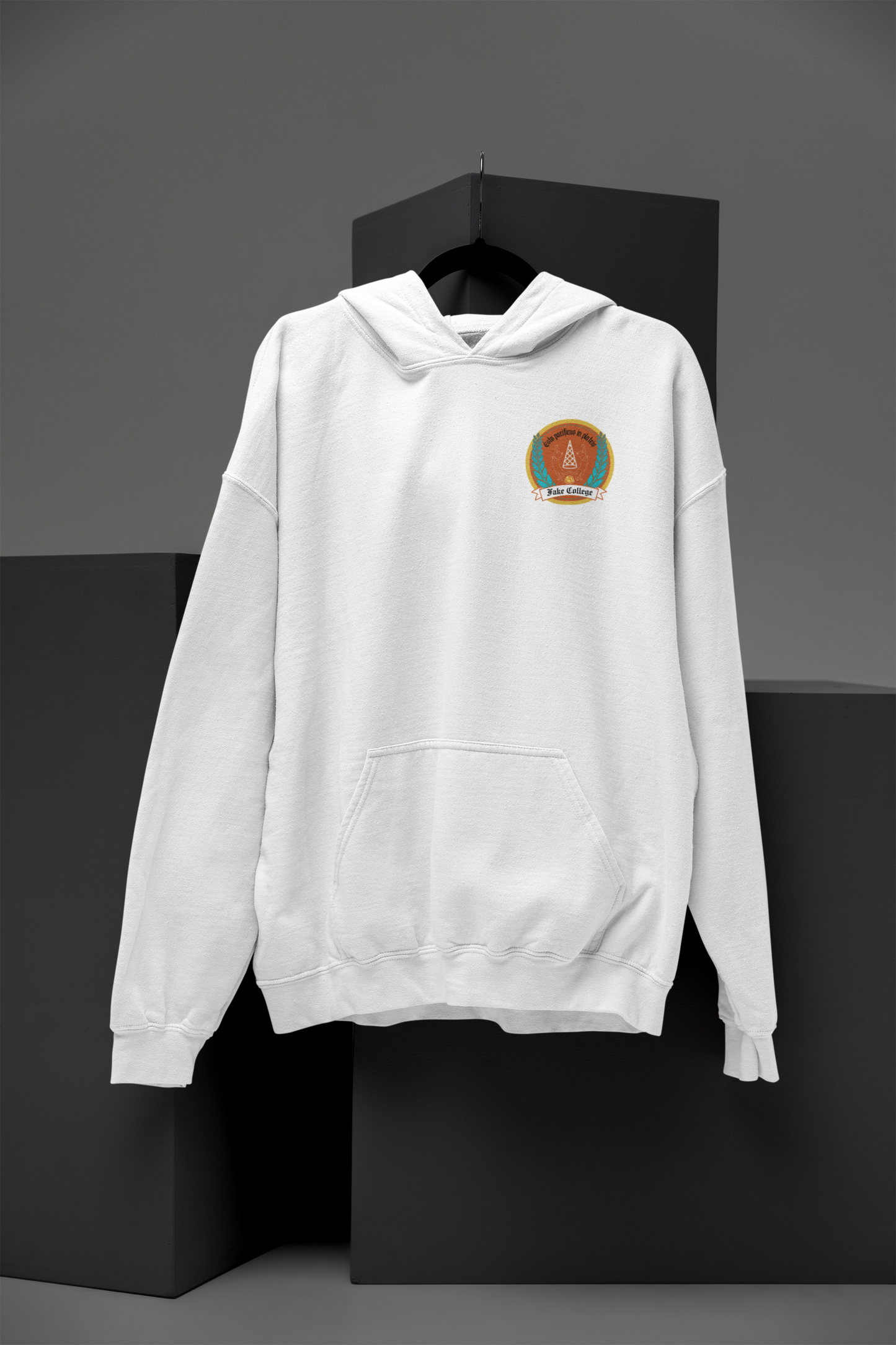 Fake College Chest Crest Hoodie