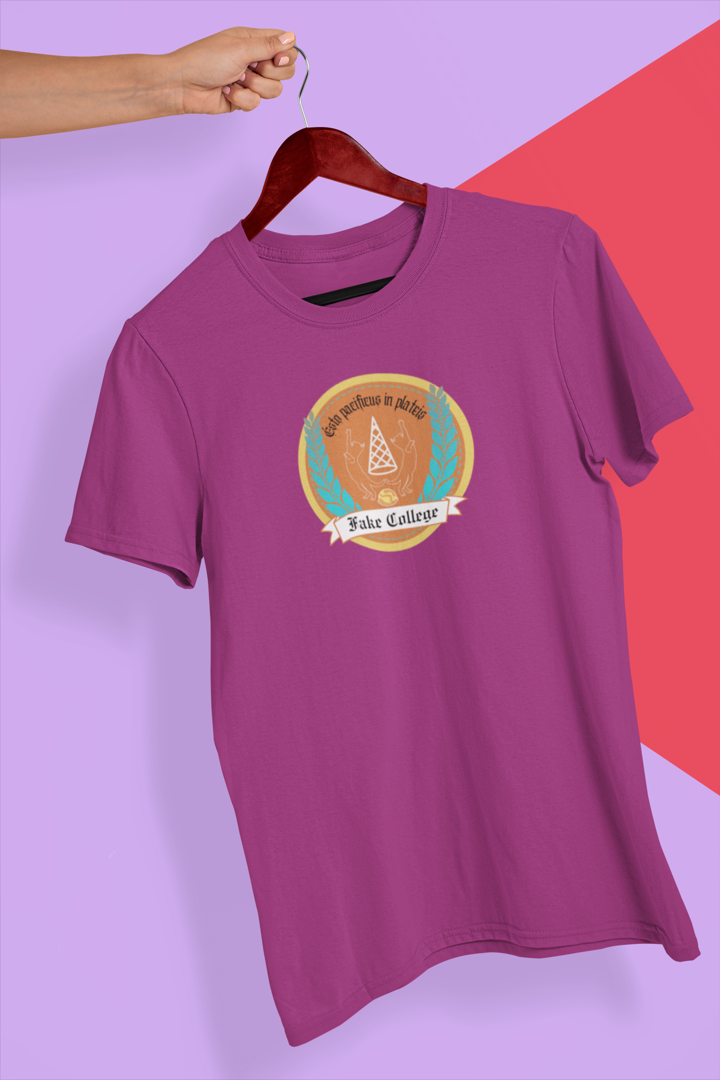 Fake College Crest Tee