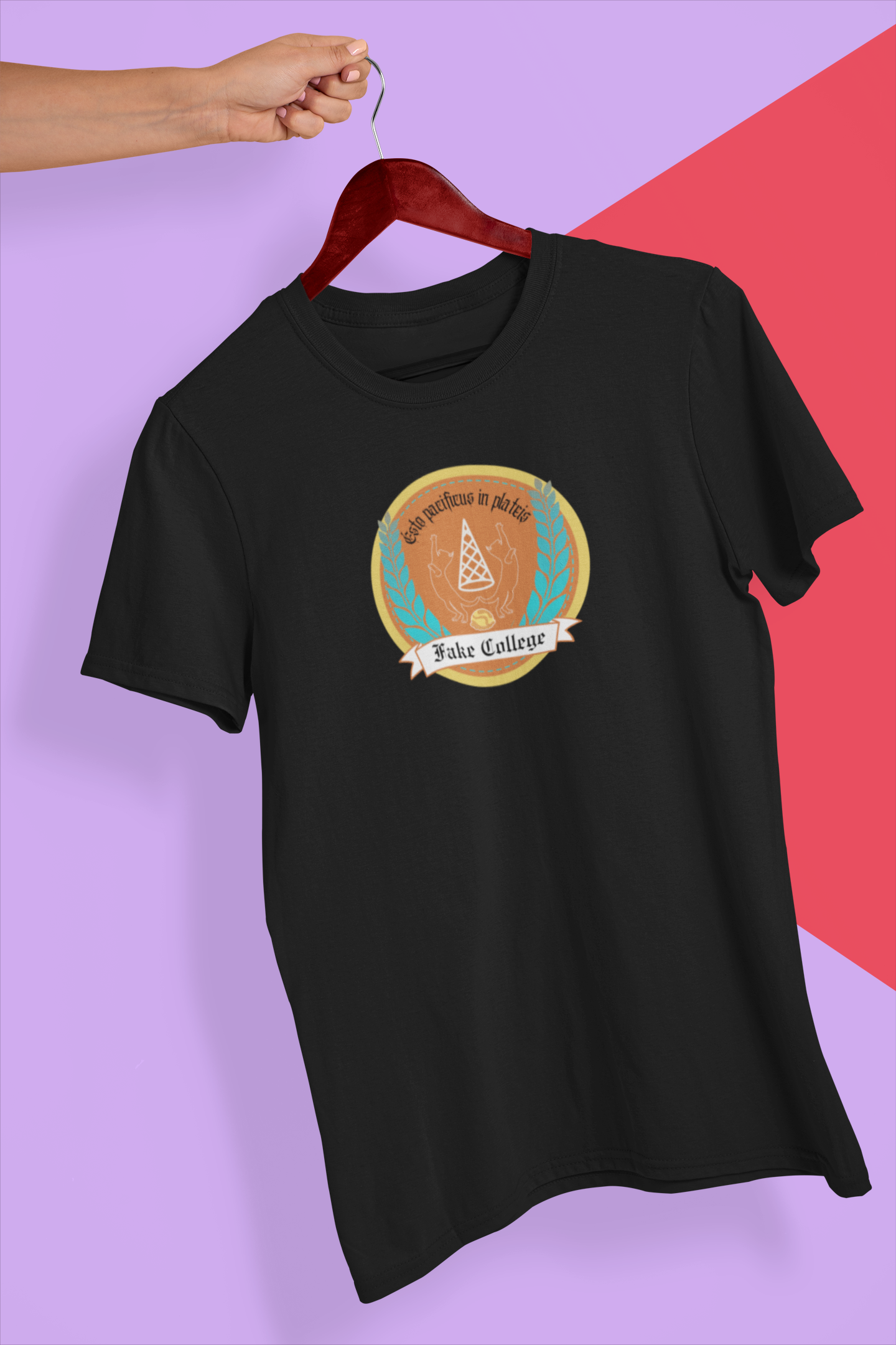 Fake College Crest Tee