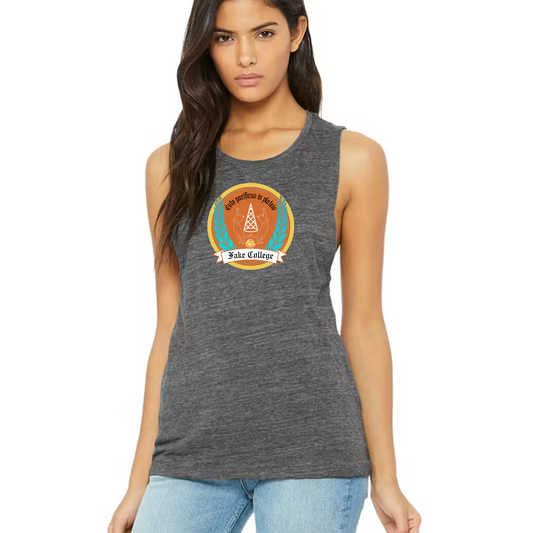 Fake College Crest Women's Flowy Tank