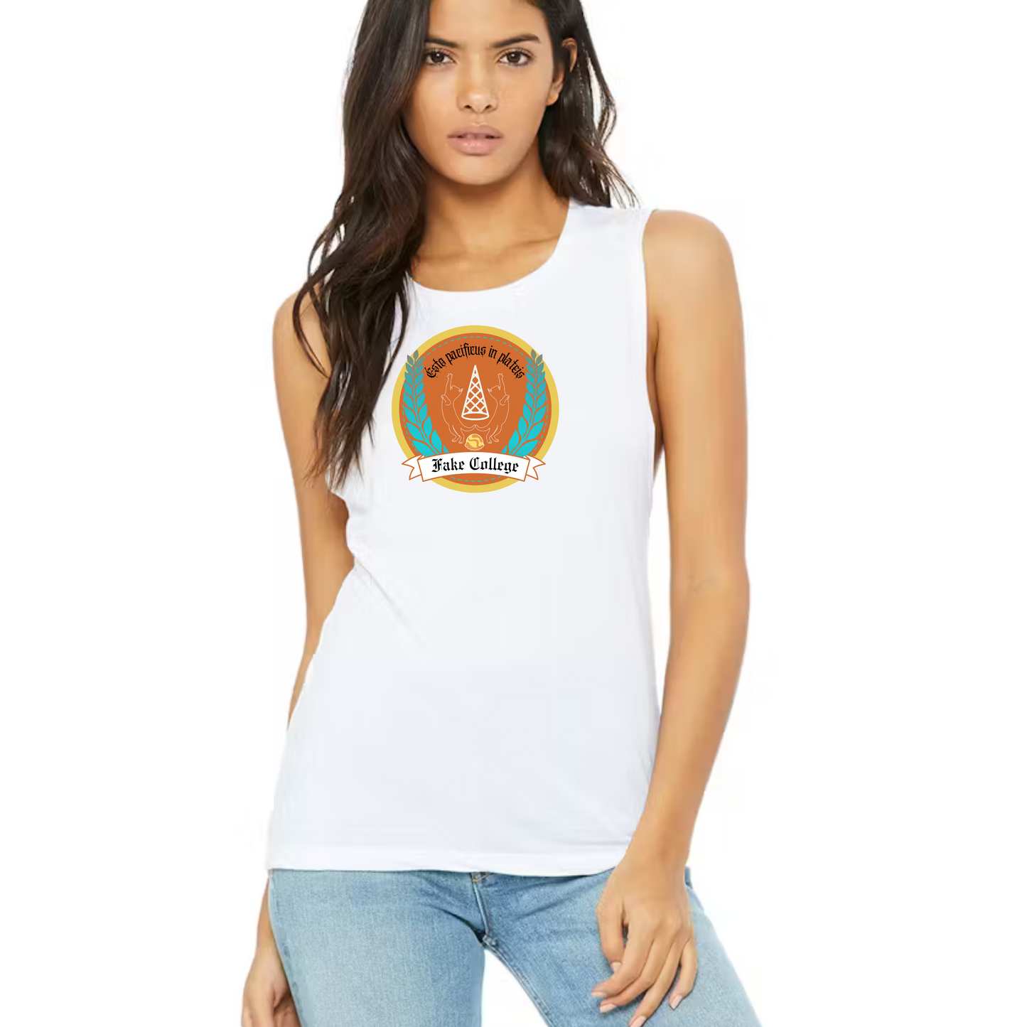 Fake College Crest Women's Flowy Tank