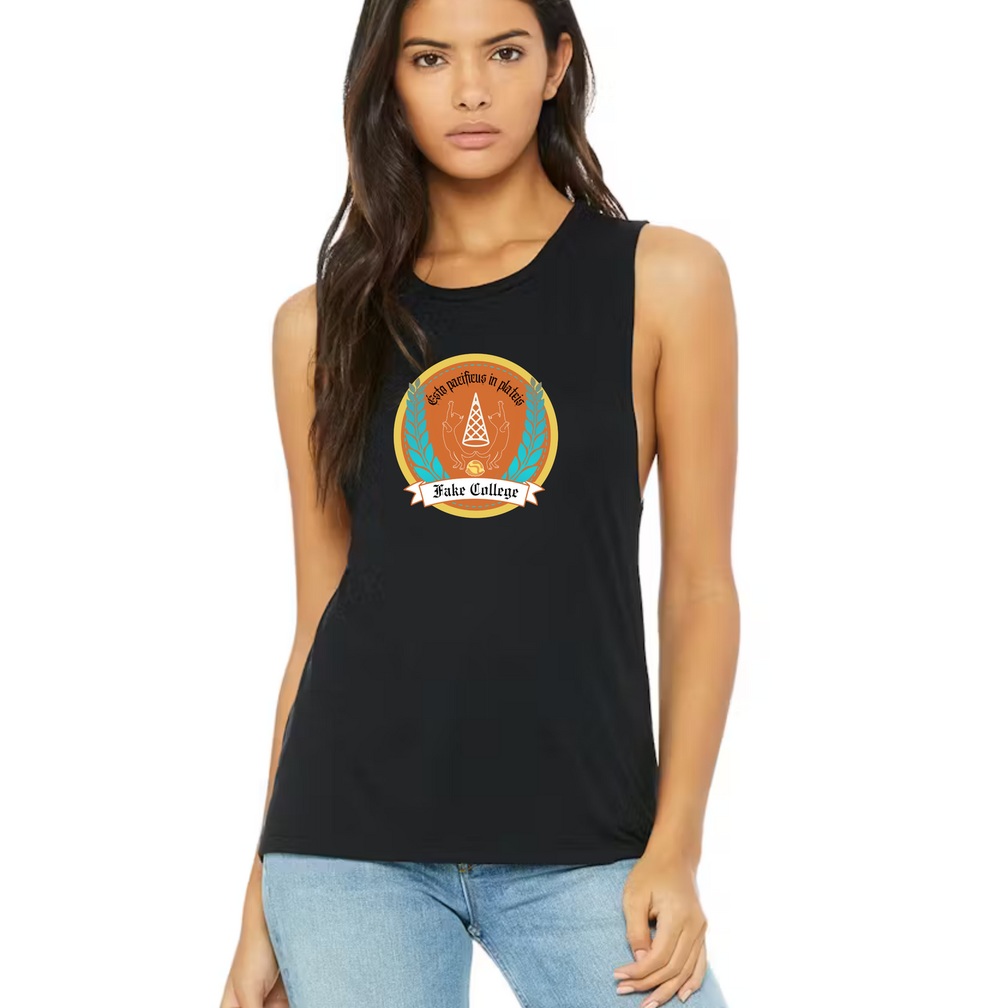 Fake College Crest Women's Flowy Tank