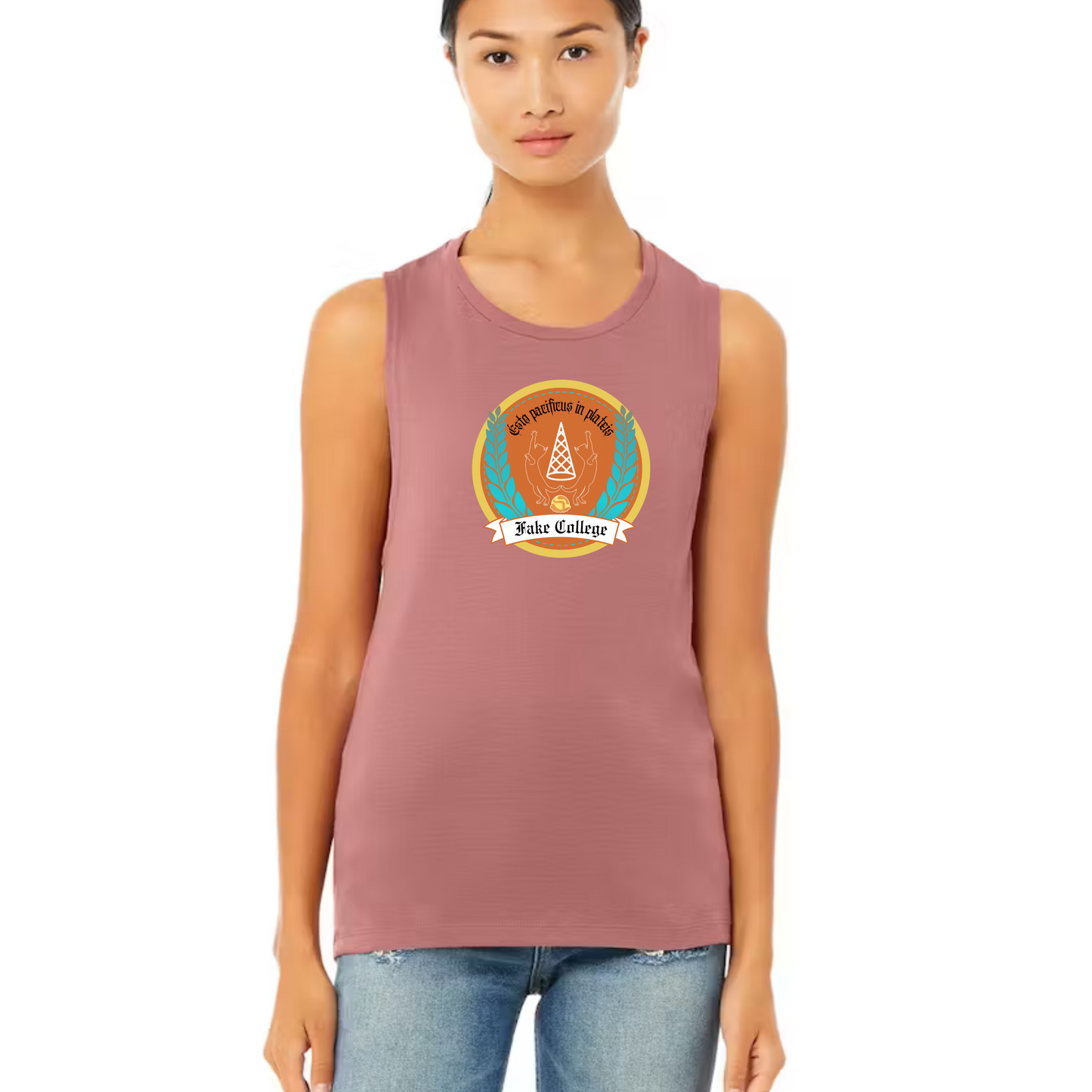Fake College Crest Women's Flowy Tank