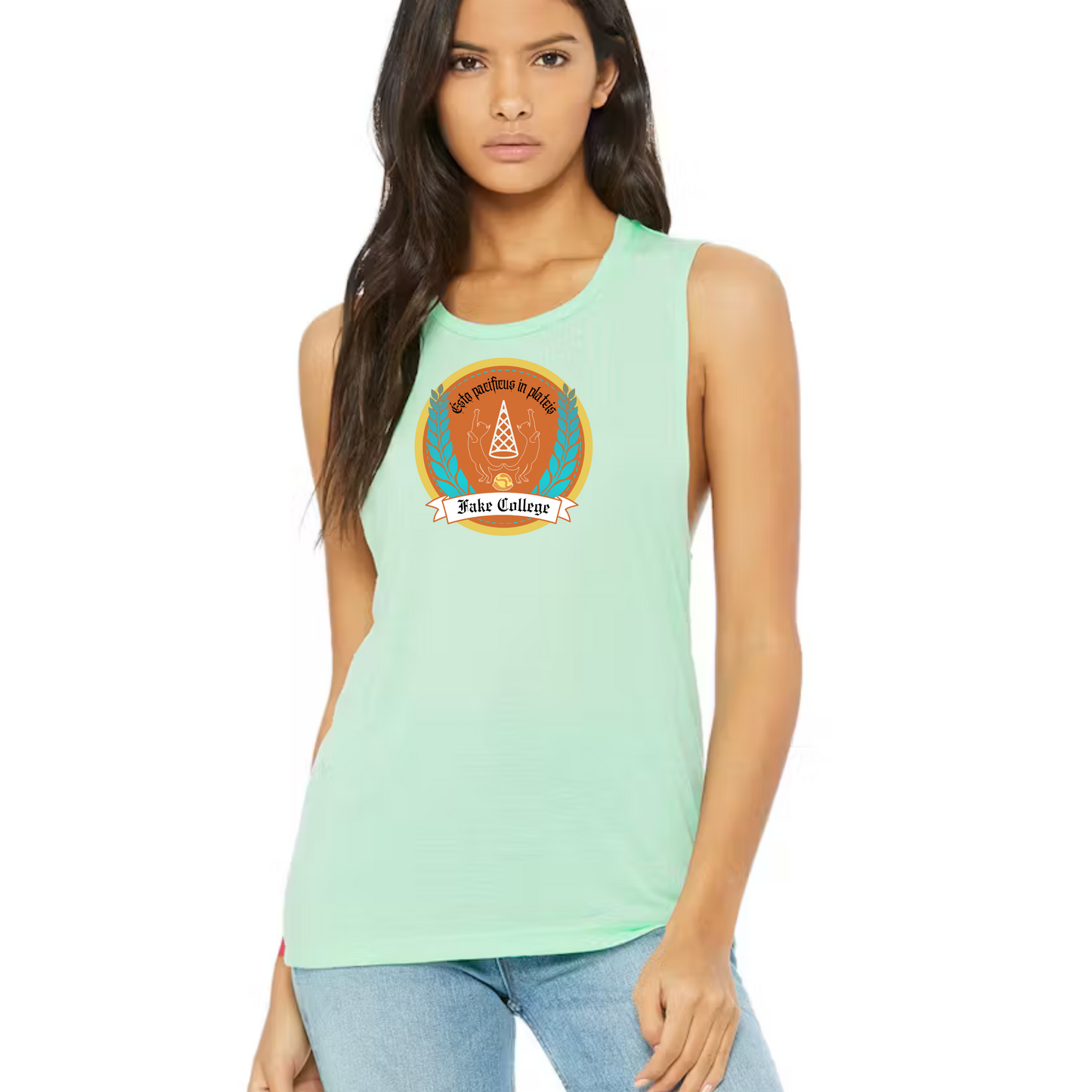 Fake College Crest Women's Flowy Tank