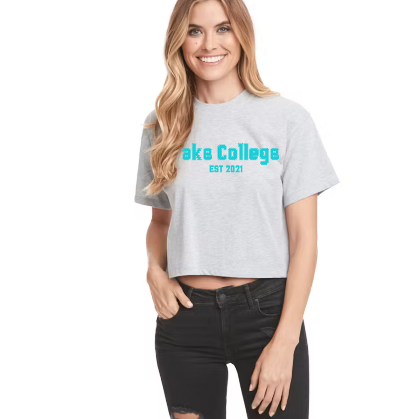 Fake College Crop Top