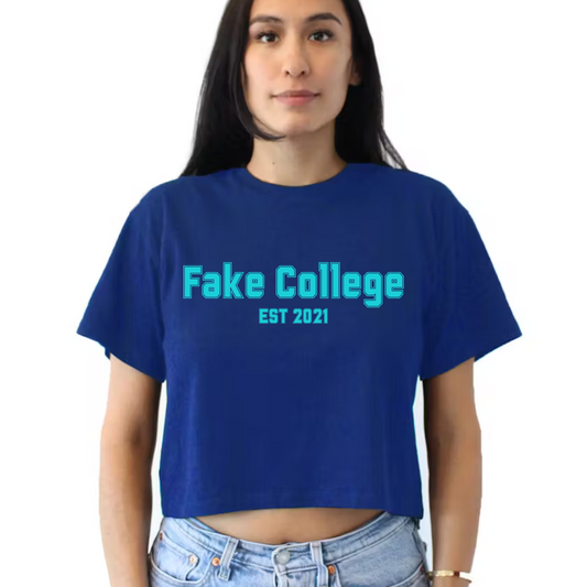Fake College Crop Top