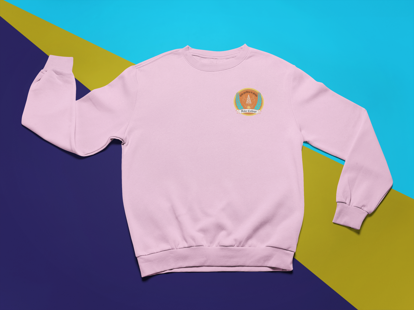 Fake College Chest Crest Crewneck