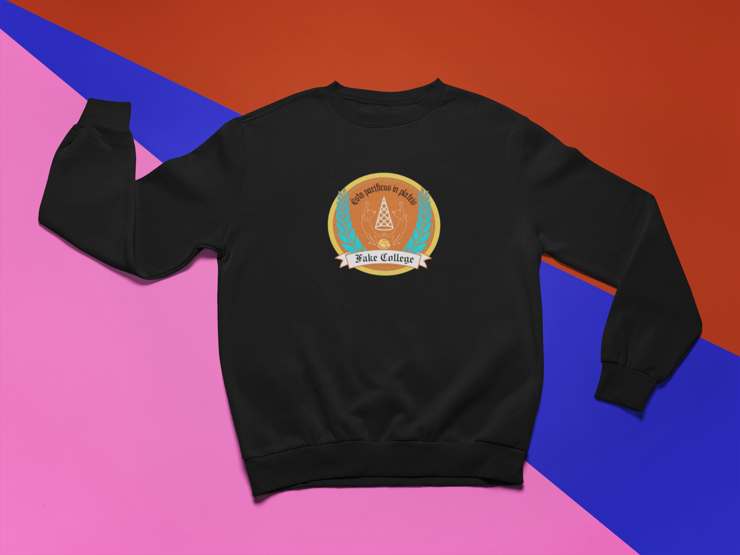 Fake College Crest Crewneck