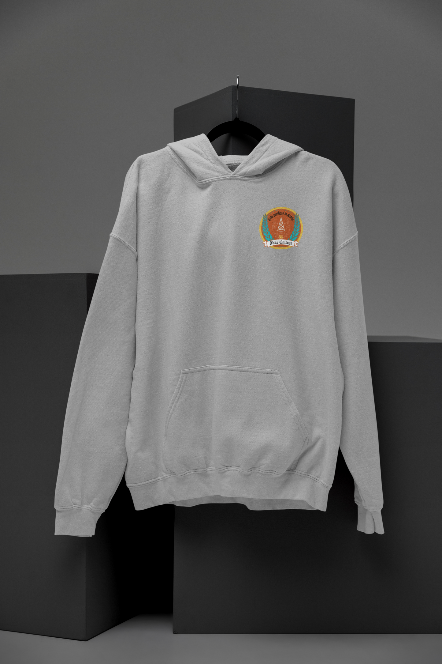 Fake College Chest Crest Hoodie