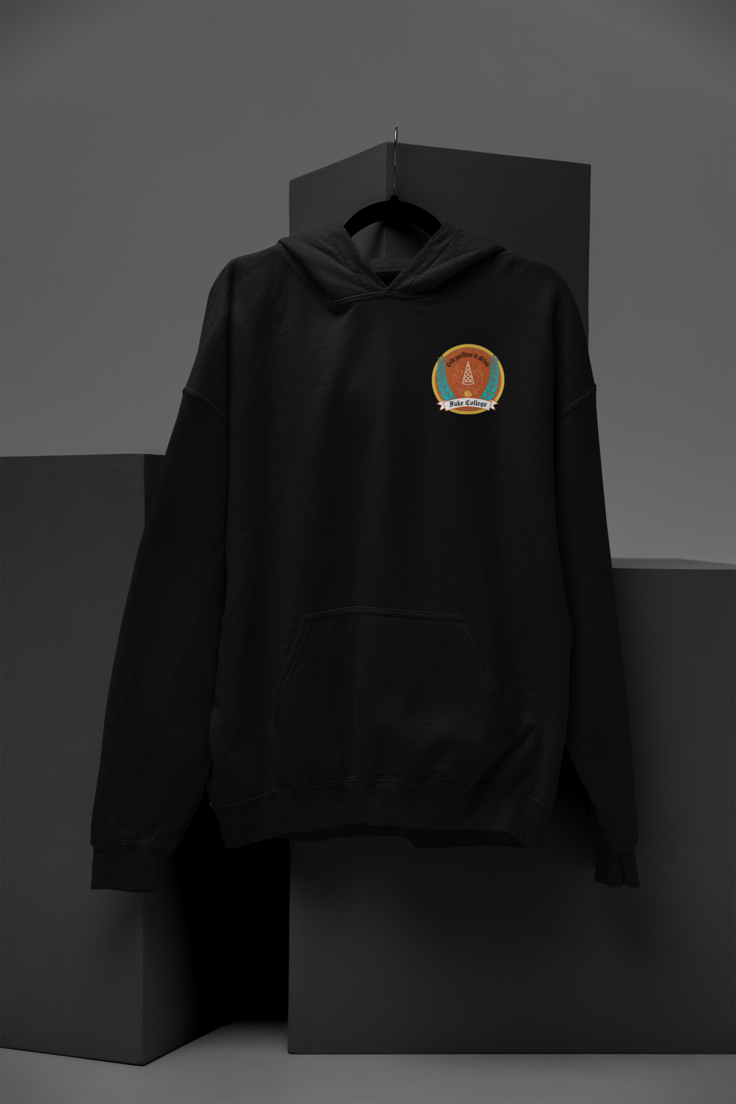 Fake College Chest Crest Hoodie