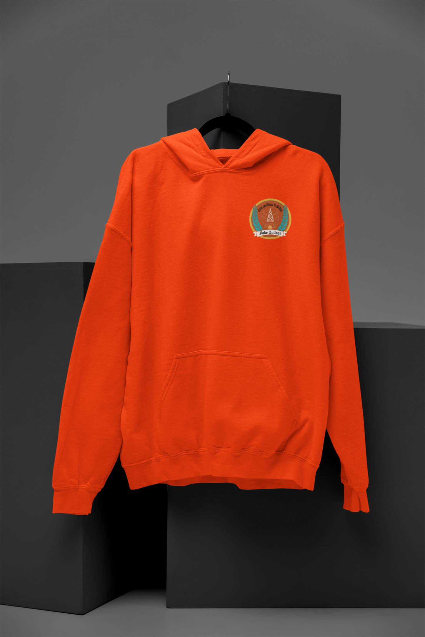 Fake College Chest Crest Hoodie