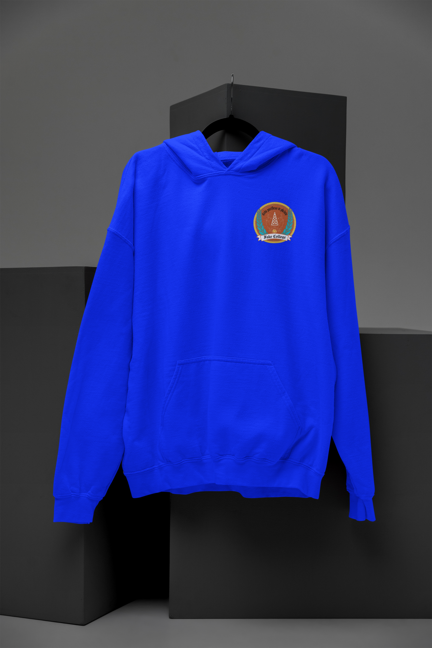 Fake College Chest Crest Hoodie
