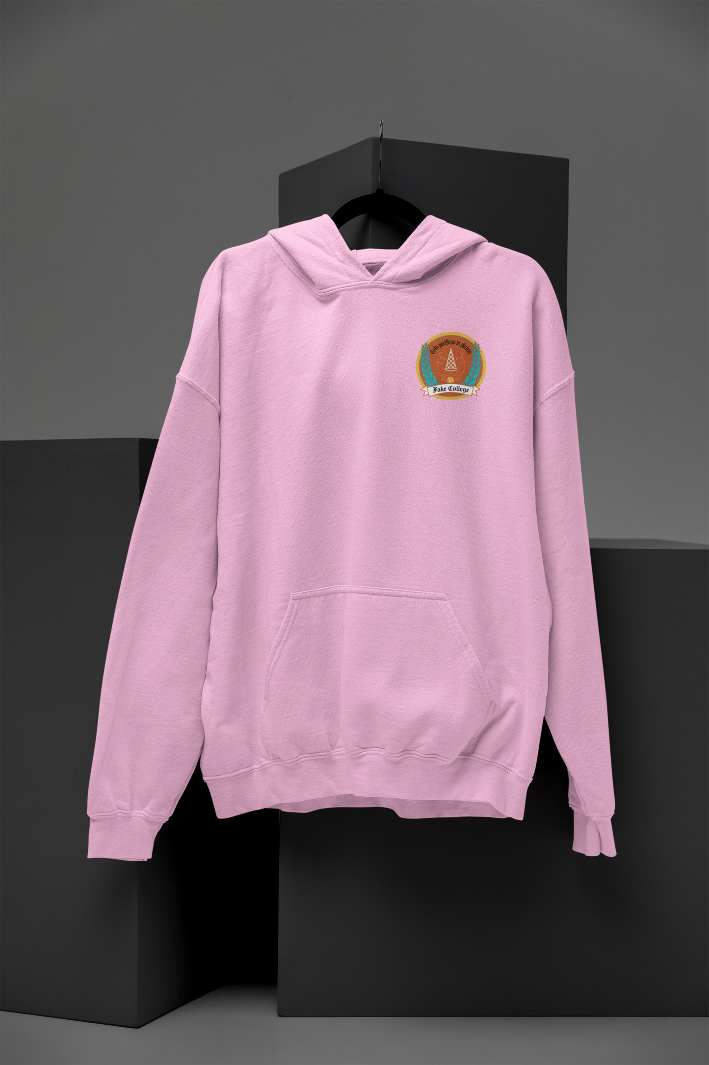 Fake College Chest Crest Hoodie