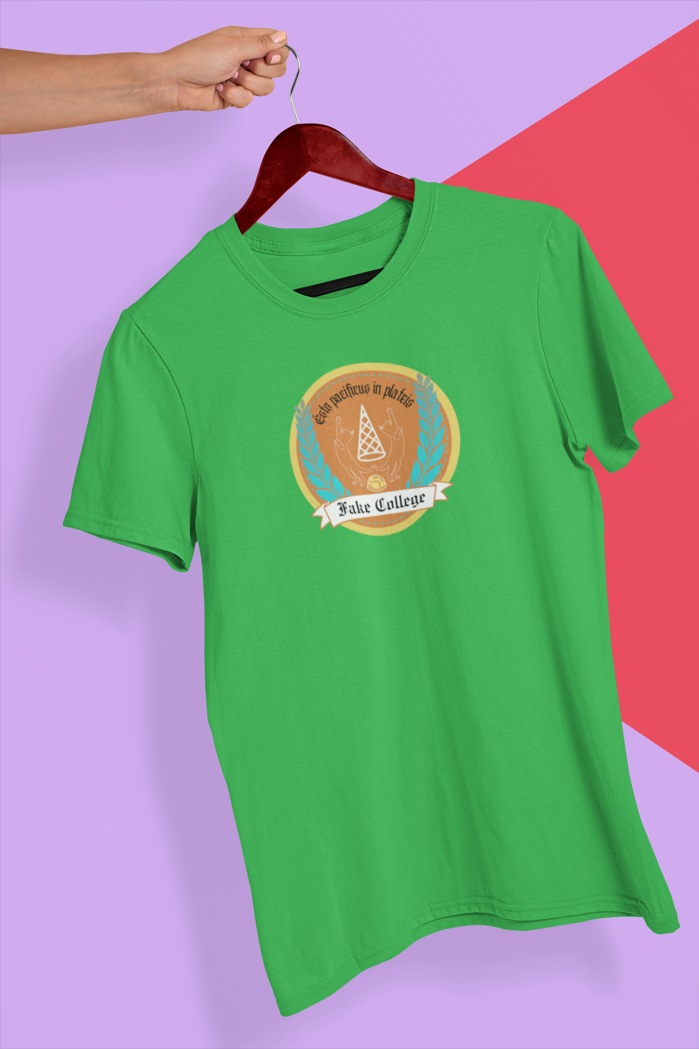 Fake College Crest Tee