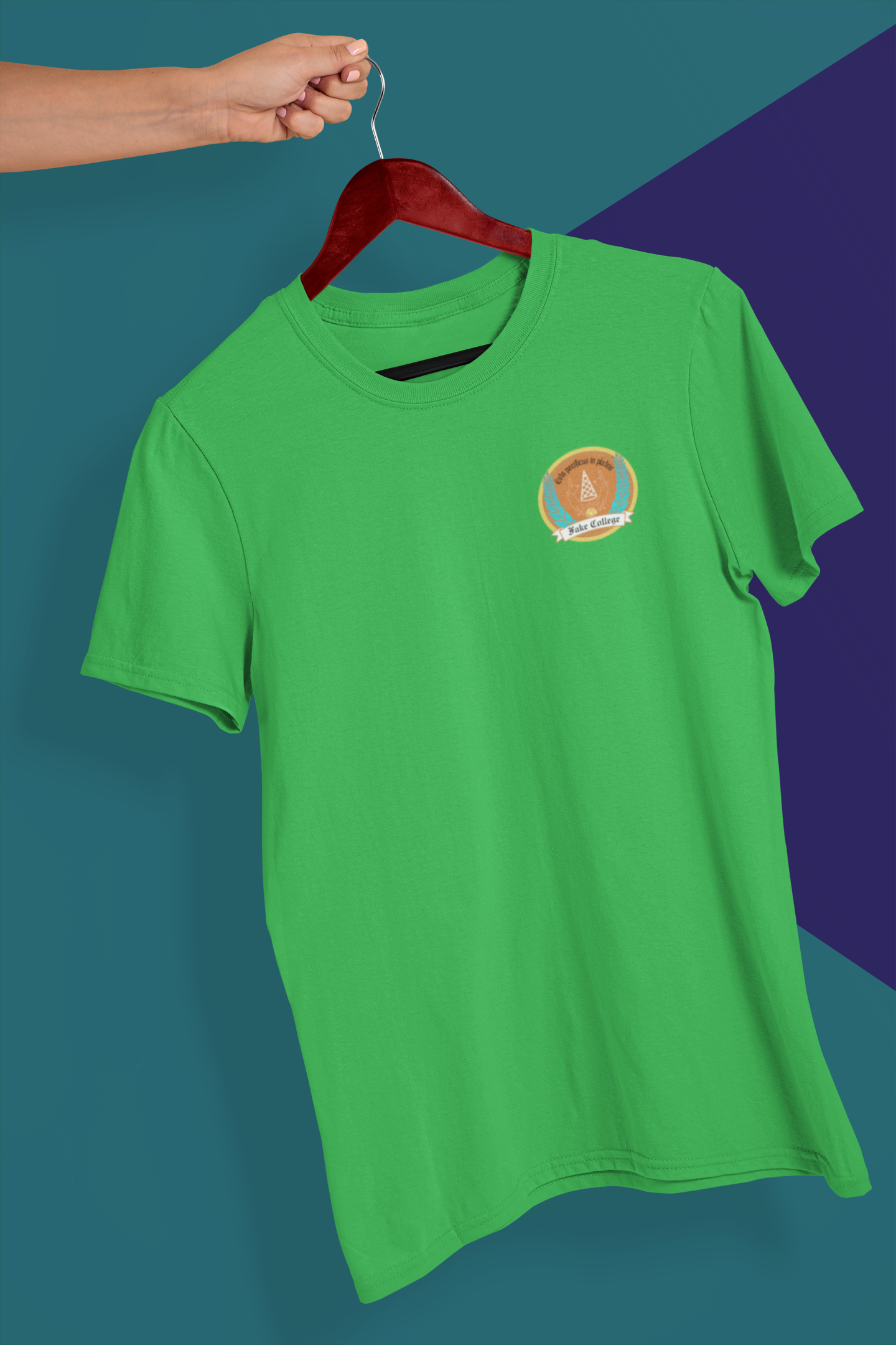 Fake College Chest Crest Tee