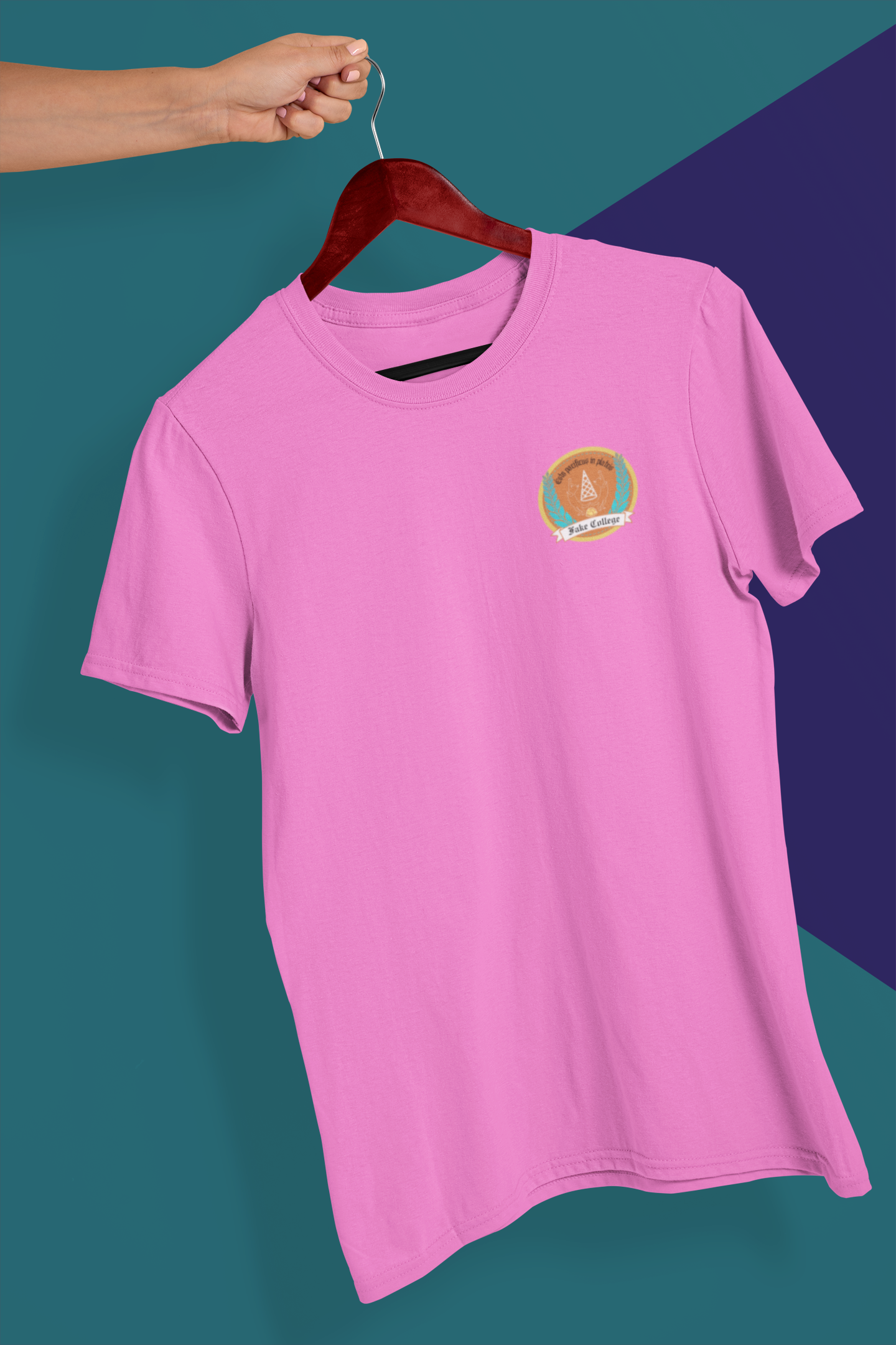 Fake College Chest Crest Tee