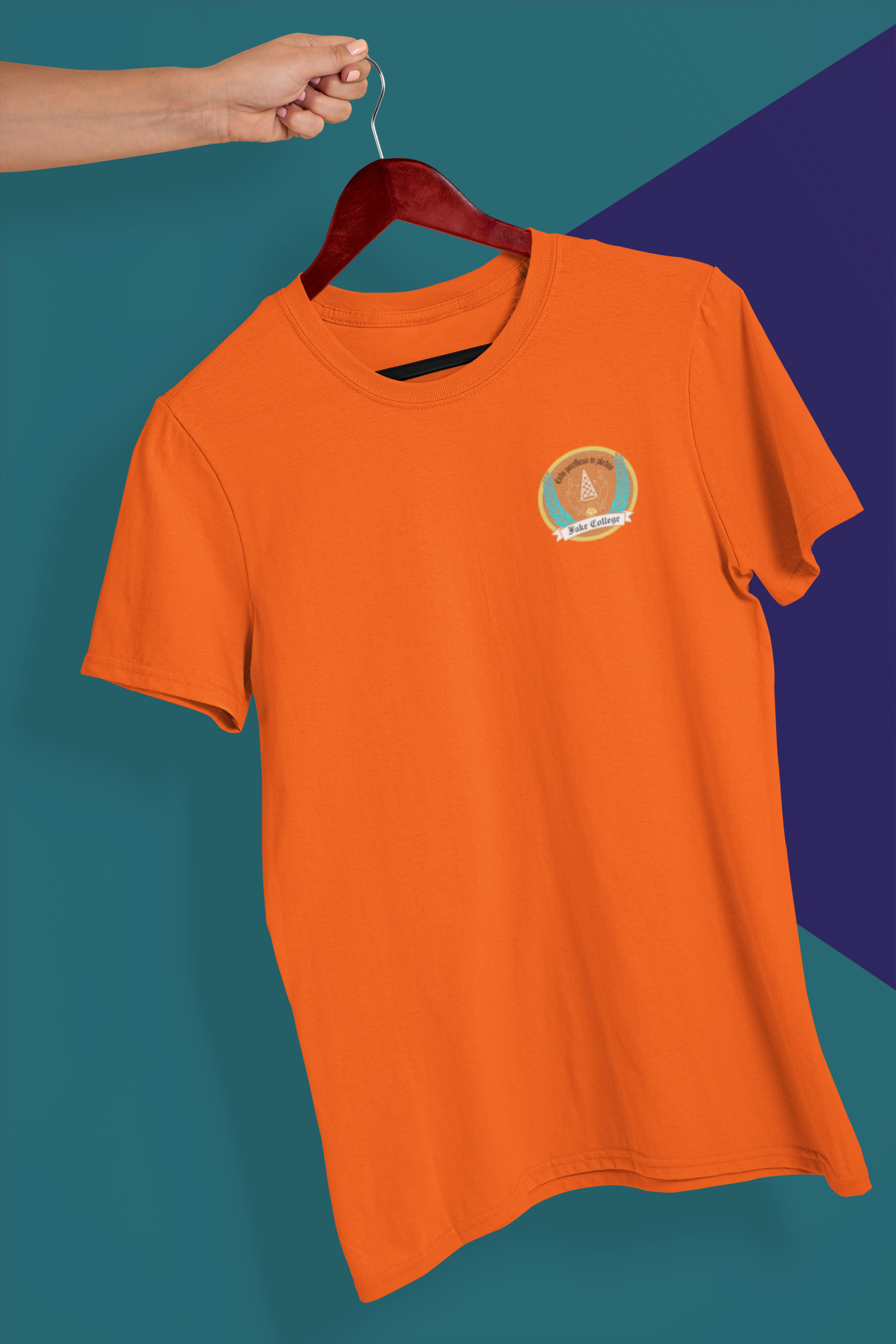 Fake College Chest Crest Tee