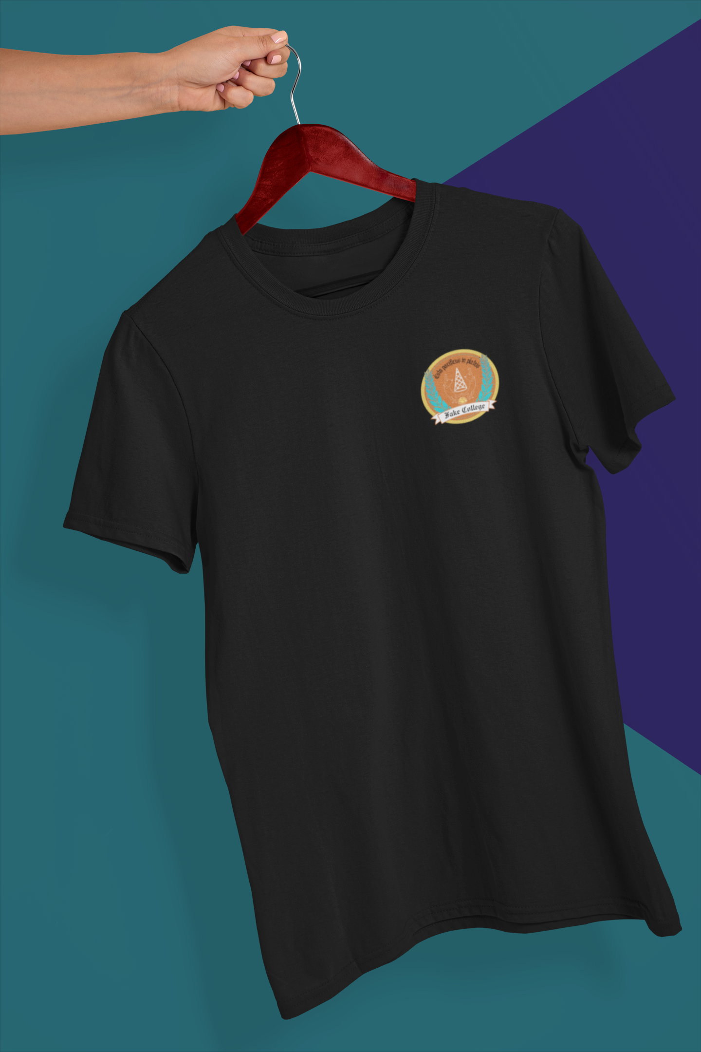Fake College Chest Crest Tee