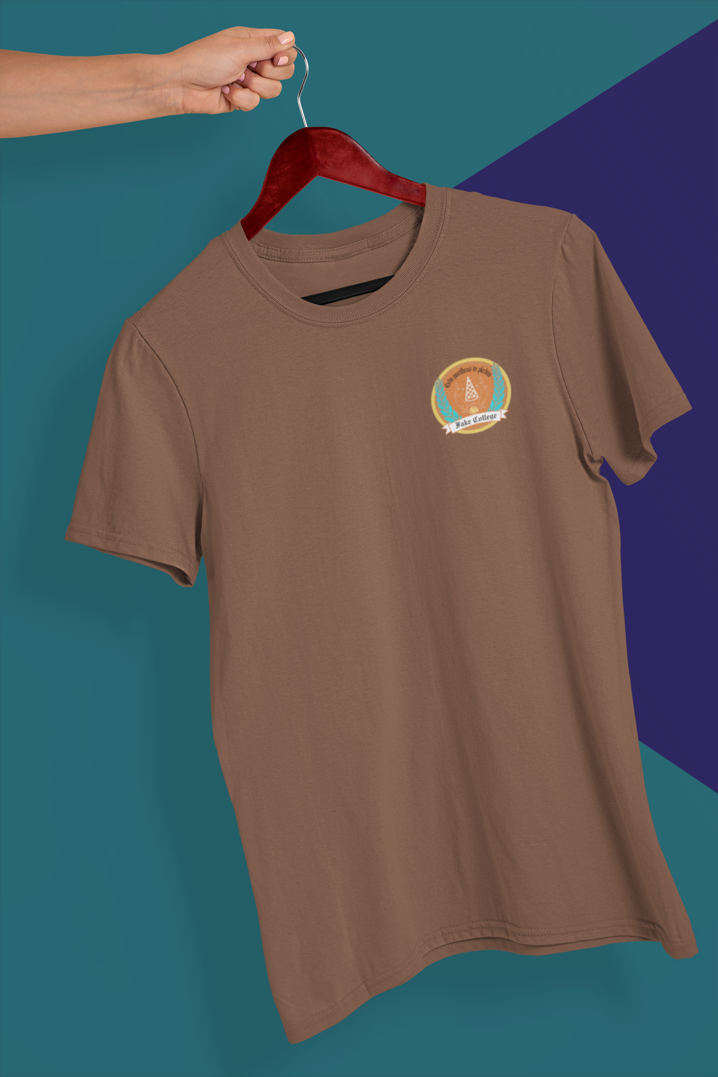Fake College Chest Crest Tee