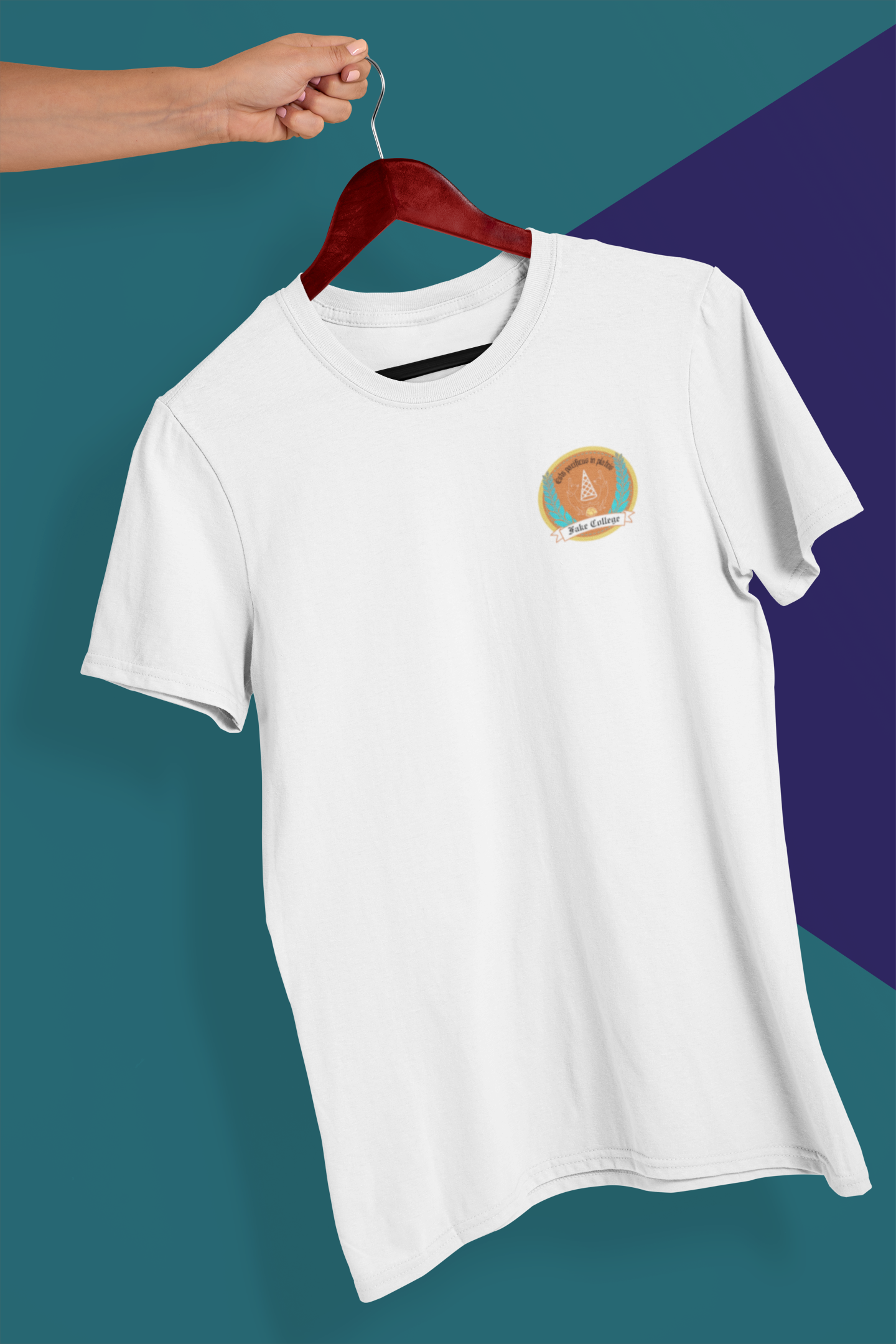 Fake College Chest Crest Tee