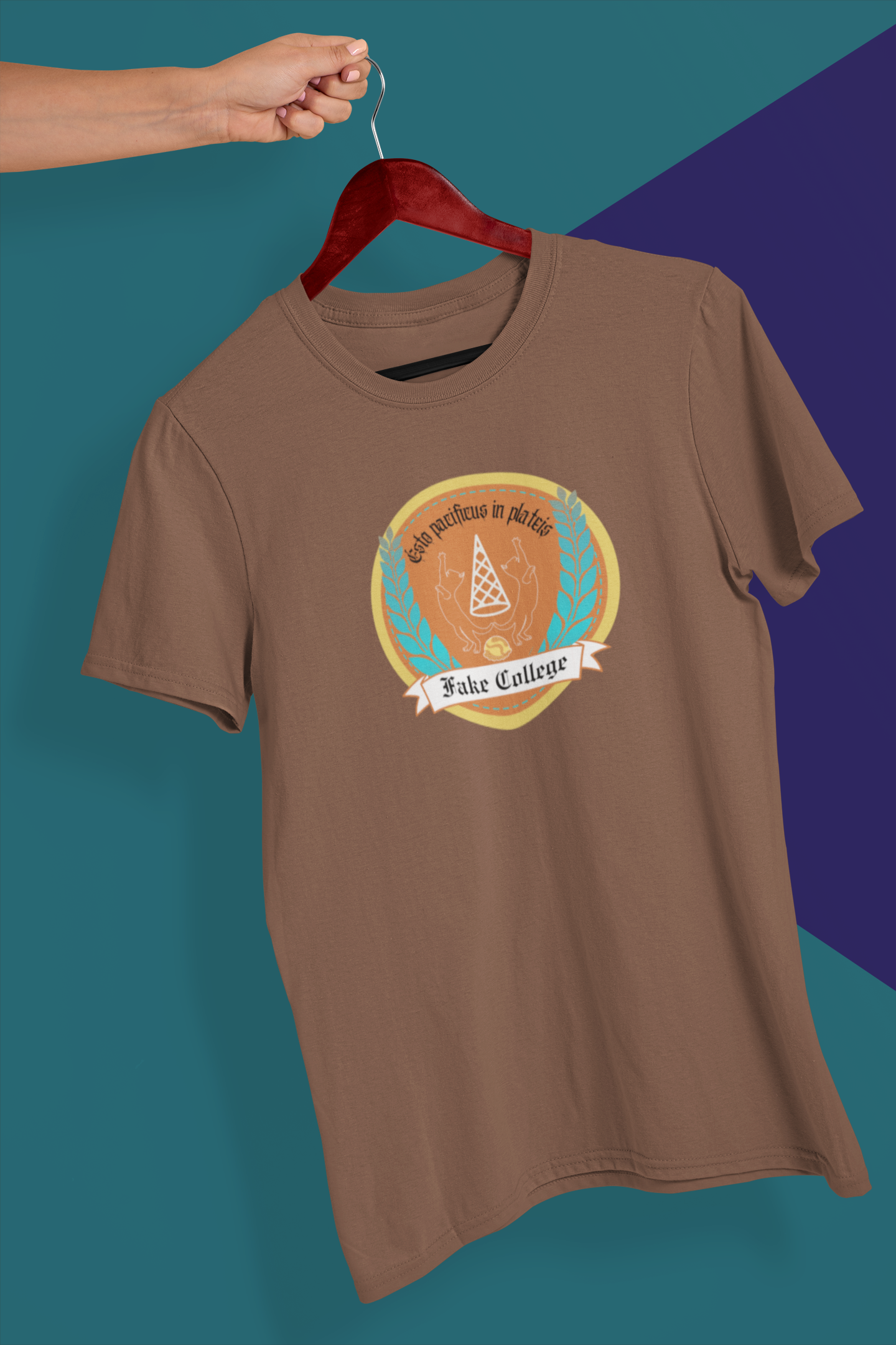 Fake College Crest Tee