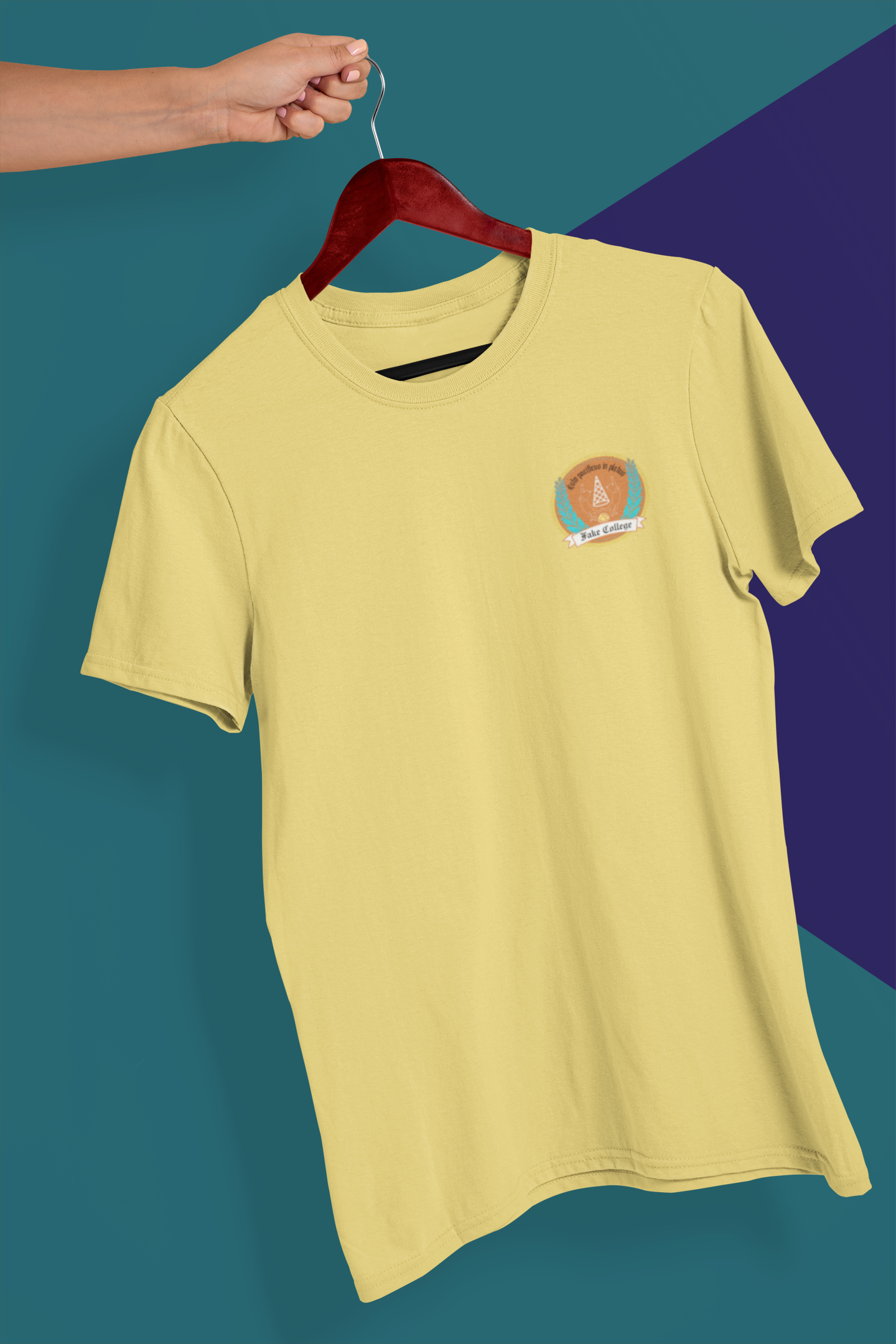 Fake College Chest Crest Tee