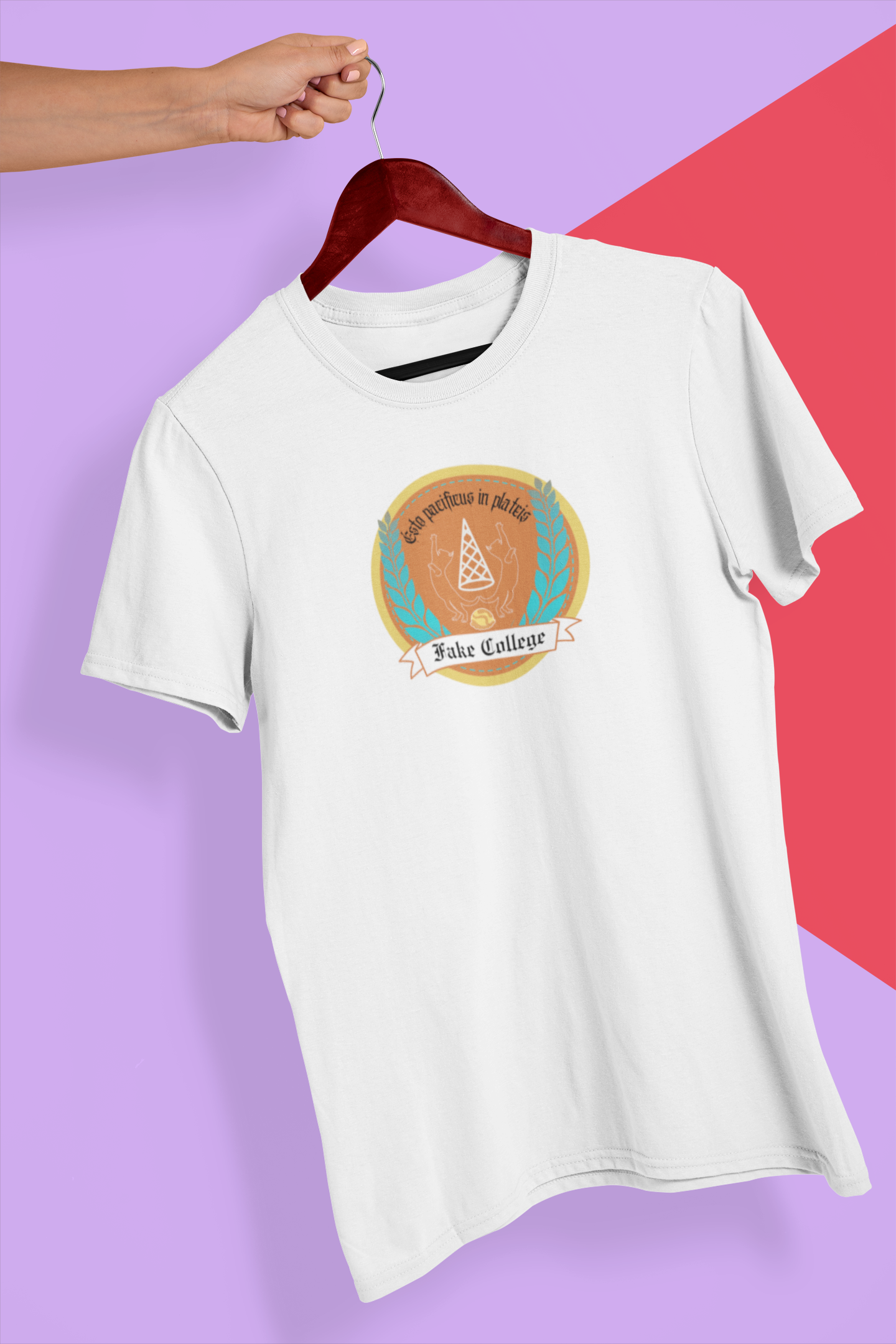 Fake College Crest Tee