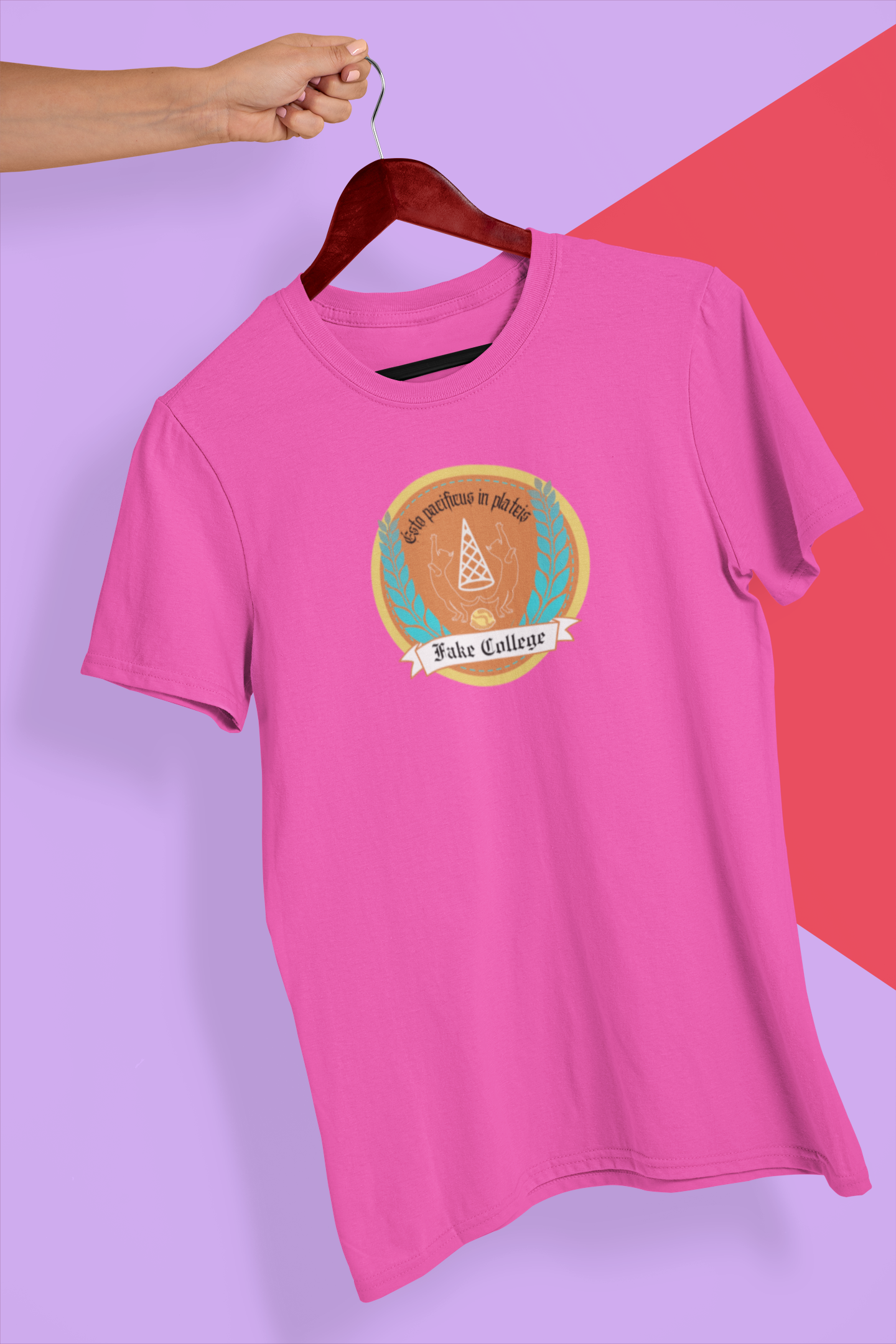 Fake College Crest Tee