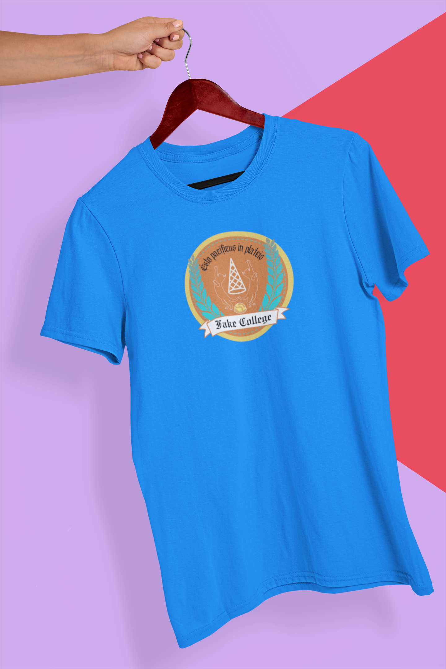 Fake College Crest Tee