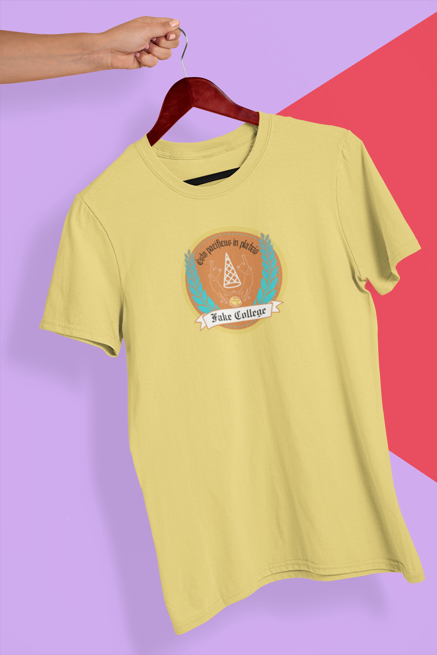 Fake College Crest Tee