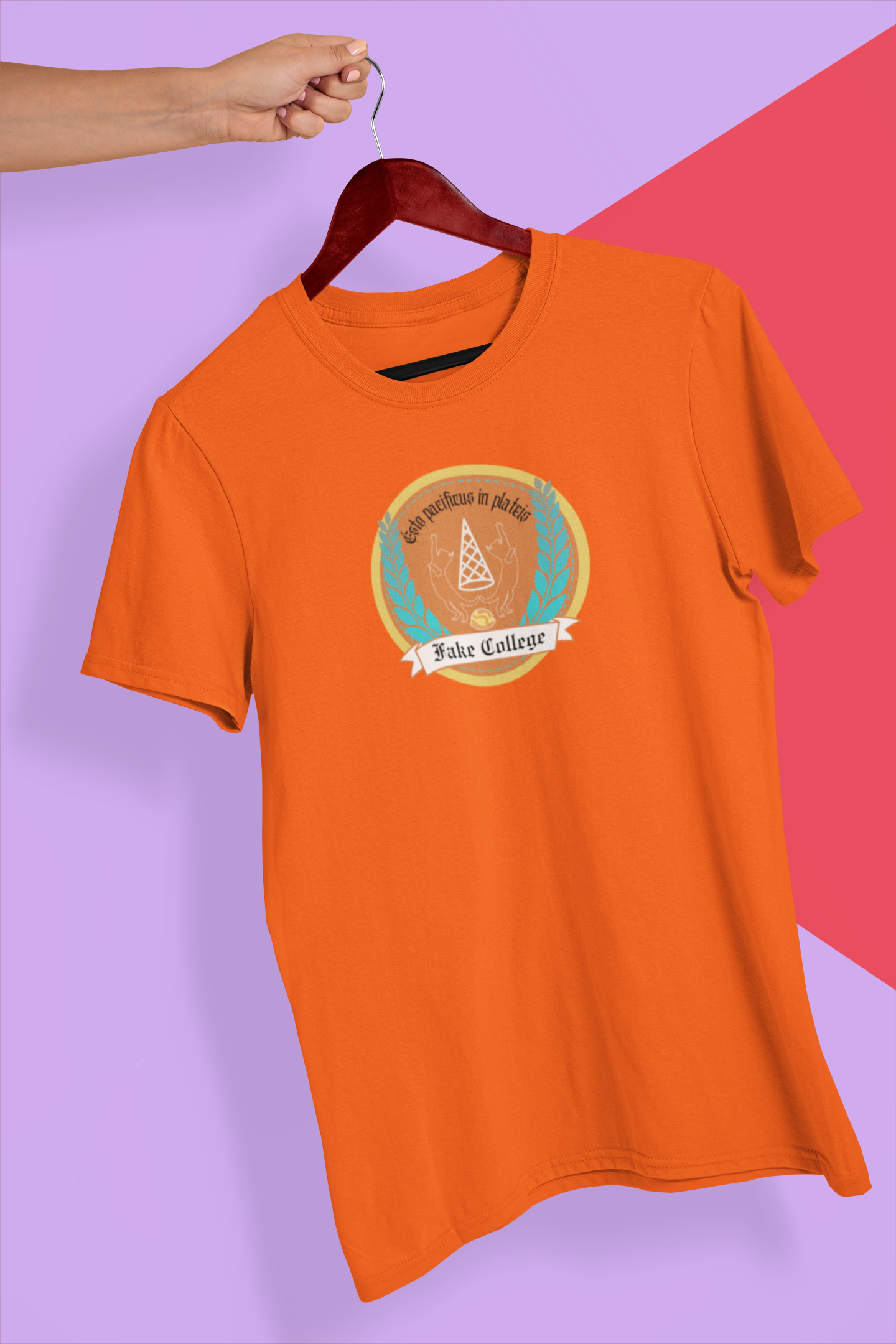 Fake College Crest Tee