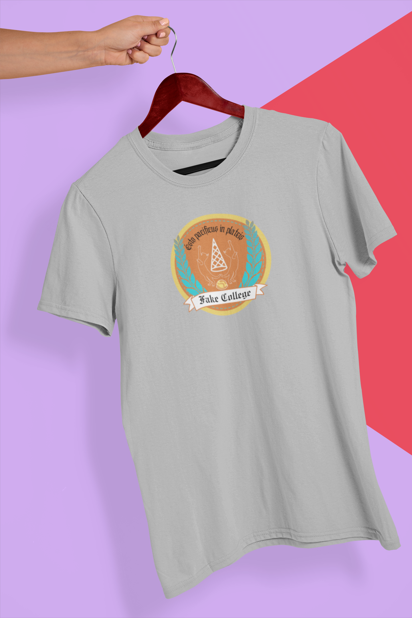 Fake College Crest Tee